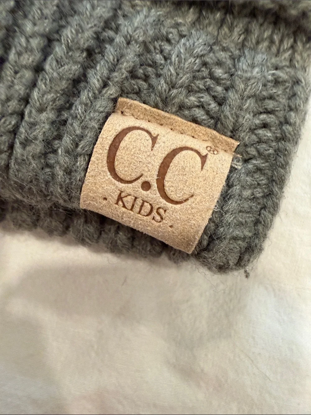 C.C Kids Knit Pom Beanie Light Melange Grey